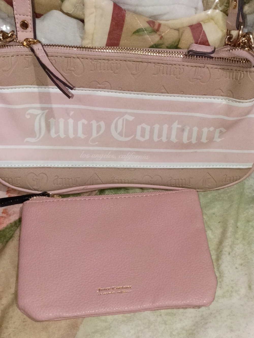 Juicy Couture Blush Pink Shoulder Bag with Matching Pouch